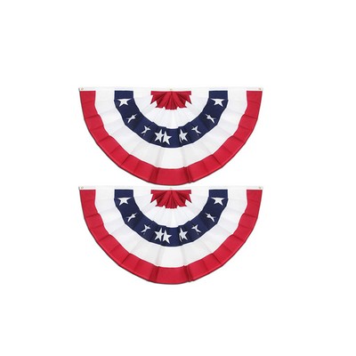 Patriotic Pleated Fan Flag