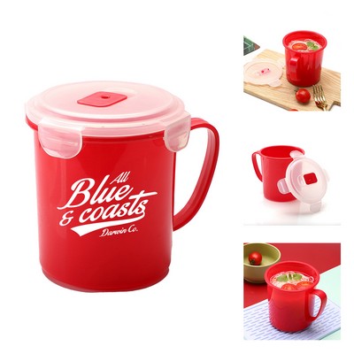 16oz Portable Soup Mug with Leak-proof Lid and Handle