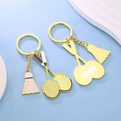 Badminton Racket Metal Keychain Souvenir