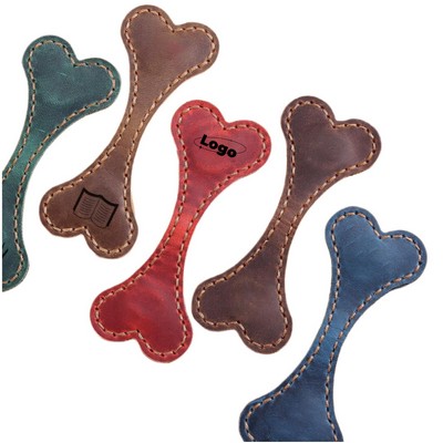 Fun Bone-Shaped Magnetic Leather Bookmark