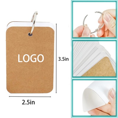 Blank Flash Cards with Rings - 50 Sheets