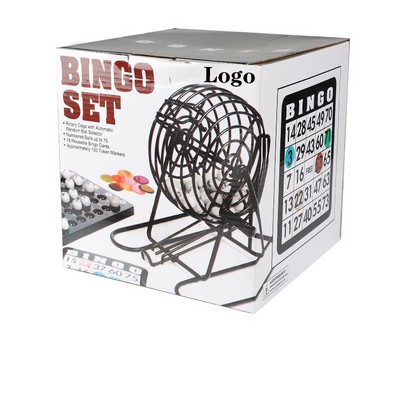 Deluxe Bingo Game Set with Cage Board Balls Cards and Chips