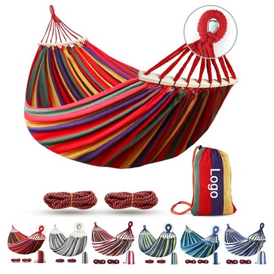 Two Anti Roll Balance Beam Sturdy Metal Knot Tree Straps Portable Camping Hammock