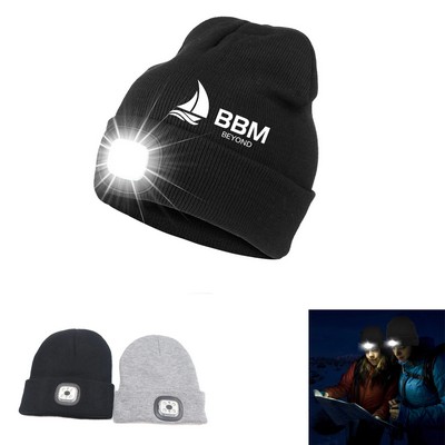 LED Warm Knitted Beanie w/ Light
