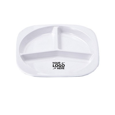3 Compartment Square Plate Melamine