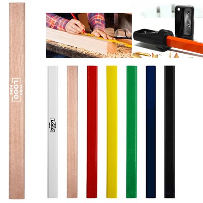 7" Multi Color Double Cut Large Octagonal Carpenter Pencils