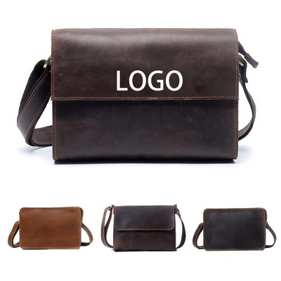 Cowhide Messenger Shoulder Bag