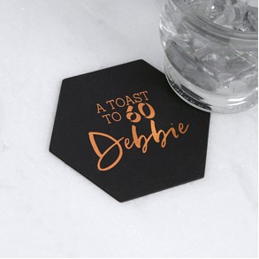 Black Hexagon Coasters