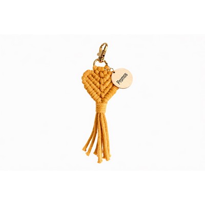 Heart Shaped Macrame Keychain