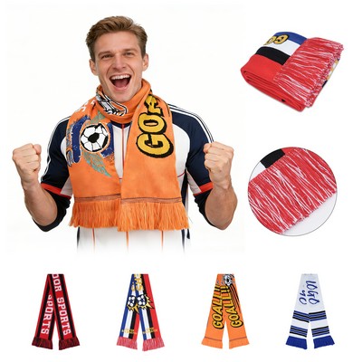 Jacquard Knit Soccer Scarf With Tassel