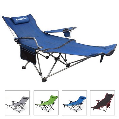 Heavy Duty Folding Camp Chair with Adjustable Footrest