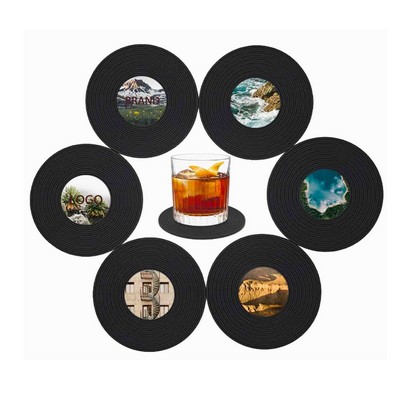 4" Custom Silicone Vinyl Record Coasters