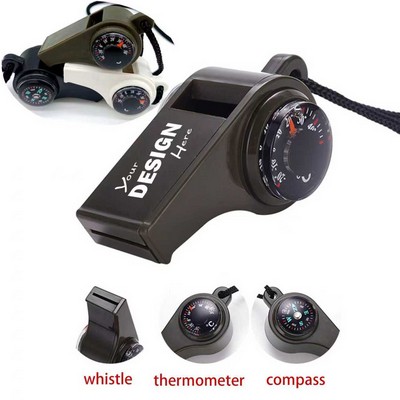 3-in-1 Emergency Survival Whistle With Compass and Thermometer
