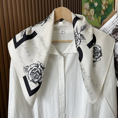 Custom 22" x 22" 100% Silk Hair Wrap Twill Silk Satin Headband