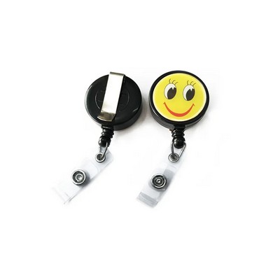 Retractable Round Badge Reel with Clip