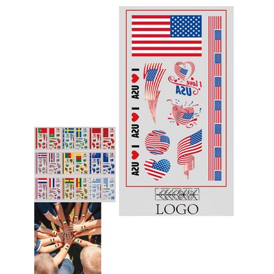 2026 World Cup Flag Temporary Tattoos