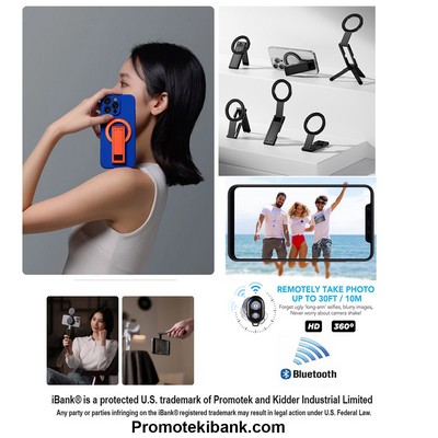 iBank ® Magnetic Aluminum Tripod compatible with iPhone 17/16/15/14 + Bluetooth Remote