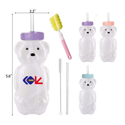 Honey Bear Straw Sippy Bottles