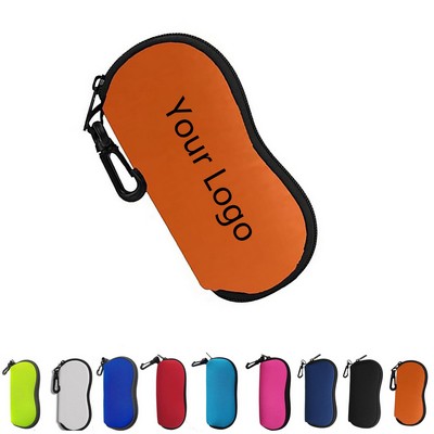 Ultra Light Portable Zipper Glasses Soft Case With Hook