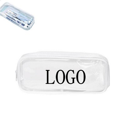 Transparent PVC Zippered Pouch for Pens & Essentials