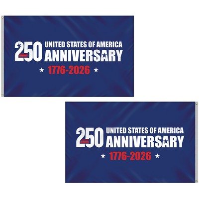 5' x 8' Double Sided Blue America 250 Anniversary Flag