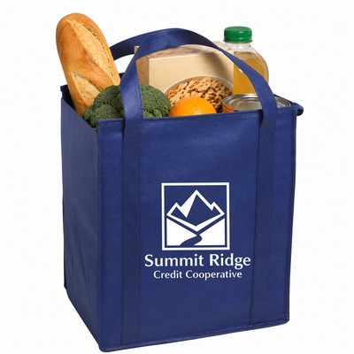 Insulated Large Non-Woven Grocery Tote Bag- 15" x 13"x 10"