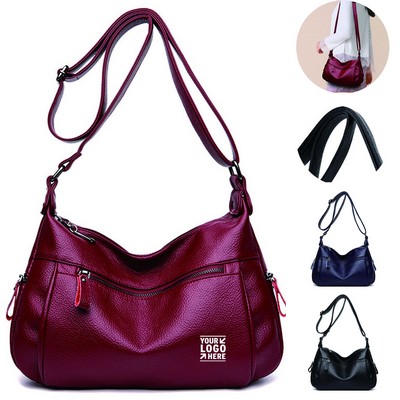 Classic Leather Hobo Shoulder Bag