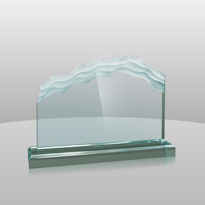 Horizontal Mount Jade Green Wave Length Award (7 1/4"x10"x2")