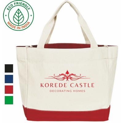 Elegant Eco Friendly Canvas Tote w/Red Trim