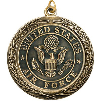 Stock Medal w/ Round Edge & Wreath (US Air Force) 2 1/2"