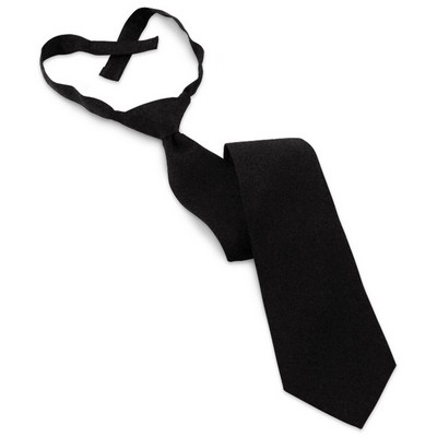 Dark Navy Blue Hook & Loop Poplin Tie - 18"