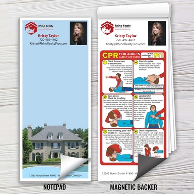 Full-Color Magnetic Notepads - ABC's of CPR (3 1/2" x 8")
