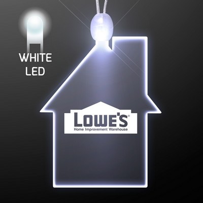 Imprinted House Light Up Necklace with White LED - PRINTED
