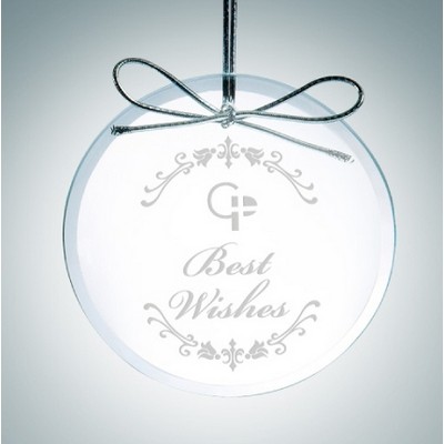 Premium Circle Clear Glass Ornament