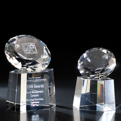 4" Crystal Diamond Award on Base