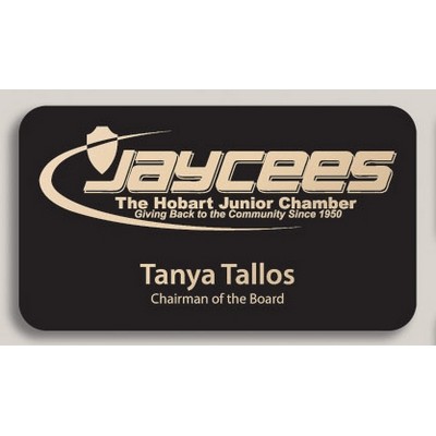 Metal Name Tag w/Magnet (3" x 1")