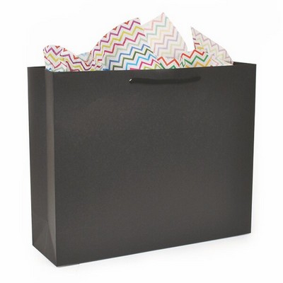 ECO Black Kraft Tote Bag (16"x5"x13")