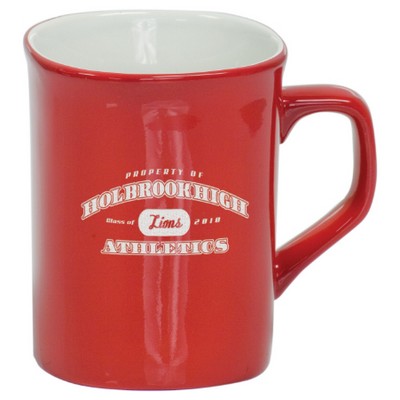 10 Oz. Red Ceramic Round Corner Coffee Mug