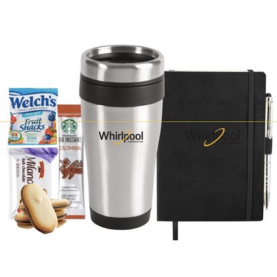 Stainless Tumbler with Journal and Snacks