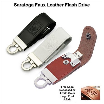 Saratoga Faux Leather Flash Drive - 2GB Memory