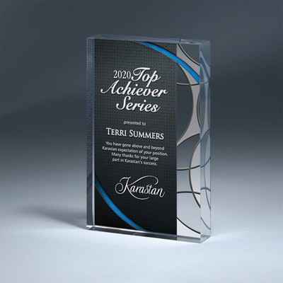 Blue Deco Design Lucite Tablet - Small