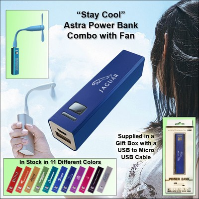 Dark Blue 2800 mAh Astra Power Bank Combo w/Fan No Extra Tariff