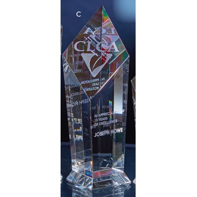 8½" Optic Crystal Slant Tower Award