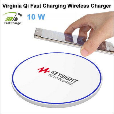 Virginia Qi Wireless Charging Pad 10 Watts Charging Speed - White No Extra Tariff