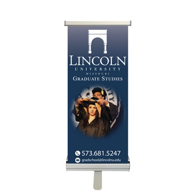 Econo Table Top Retractable Banner - 15" Full Color, Poly Film