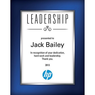 9" x 12" Splash of Color Plaque - White & Royal Blue