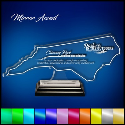 12" North Carolina Clear Acrylic Award with Mirror Accent