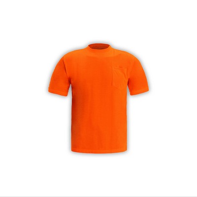 High Visibility Short Sleeve T-shirt, Orange, Breathable Polyester