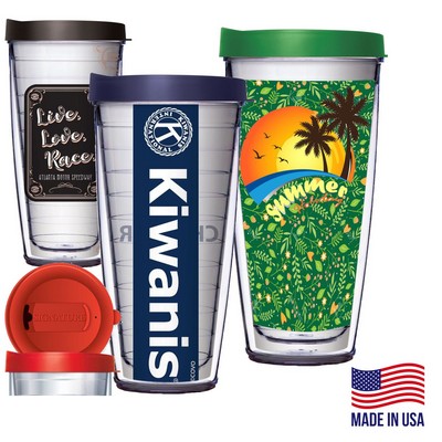 22 oz. Full Color Tumbler, Crystal Styrene Double Wall Mugs