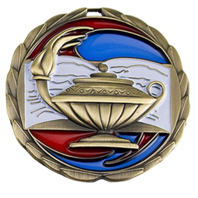 Stock Color Medals - Book & Lamp